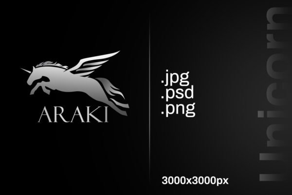 Unicorn Logo Silver Editable